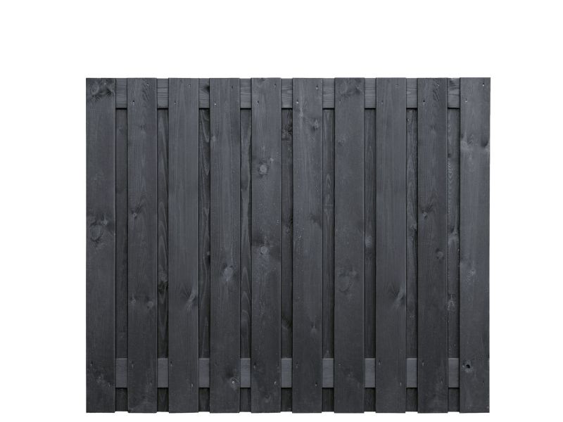 Luxe Hout-Beton Systeem Tuinscherm Zwart gespoten 21-planks